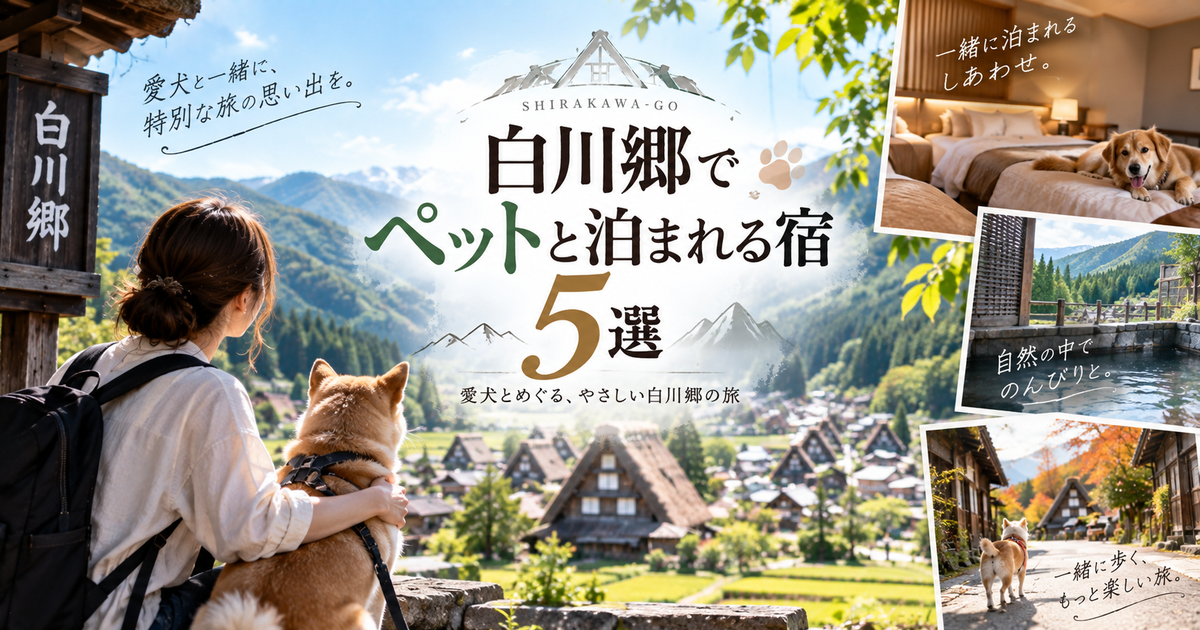 白川郷でペットと泊まれるホテル周辺宿のおすすめ5選｜エリア選びと観光しやすさのポイントを整理！